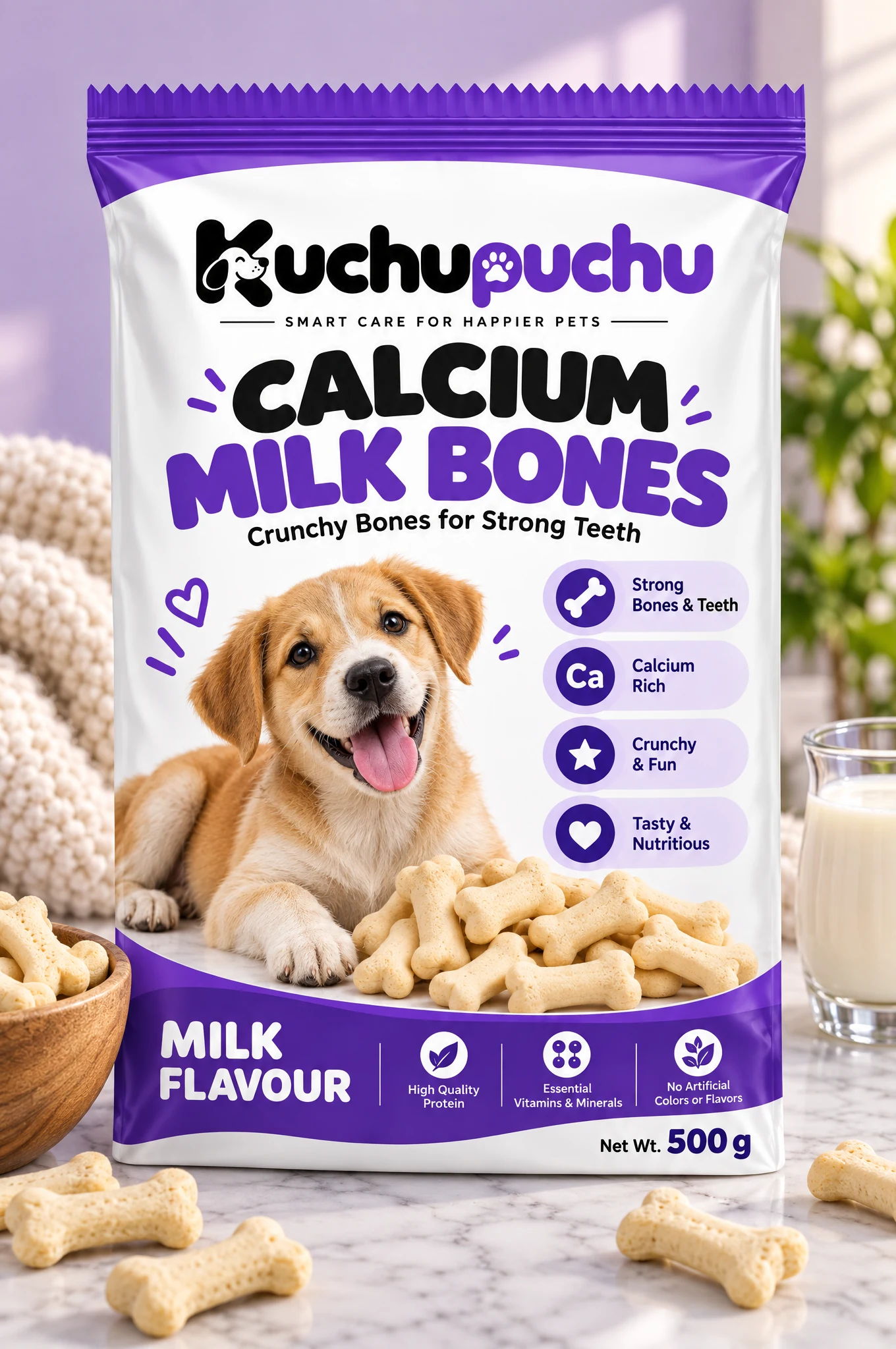 Kuchupuchu Calcium Milk Bones - 500 g