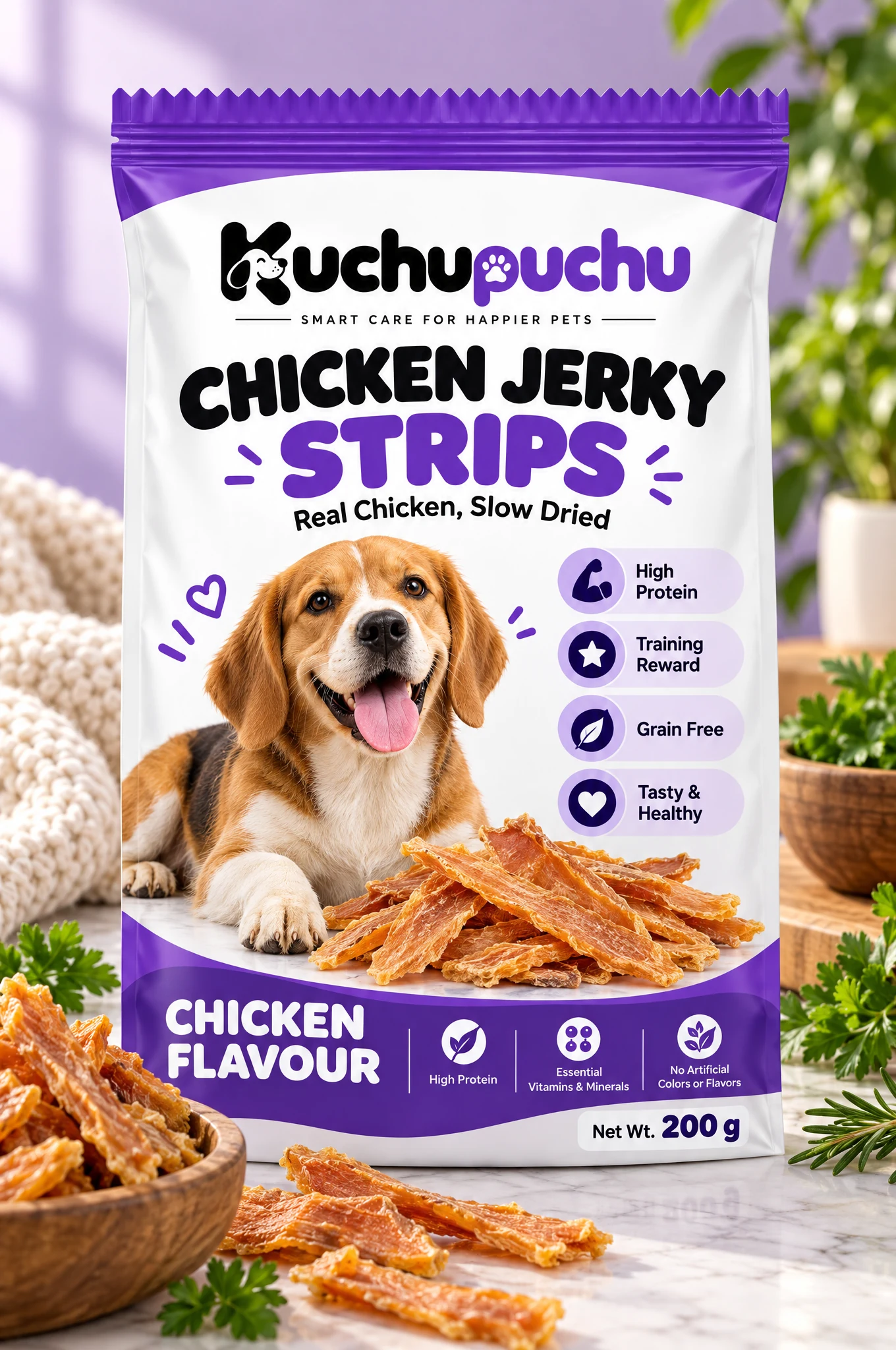 Kuchupuchu Chicken Jerky Strips - 200 g