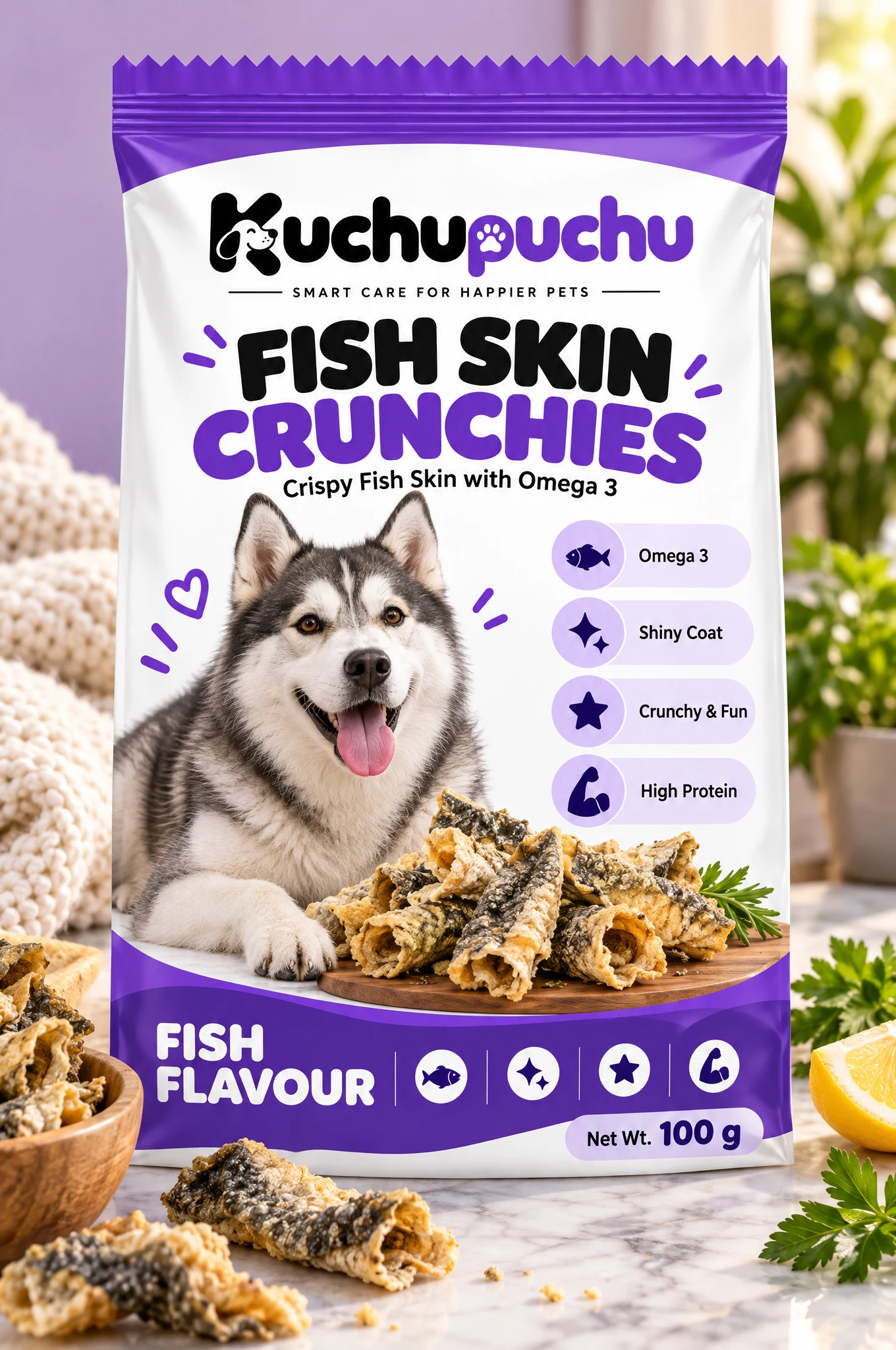 Kuchupuchu Fish Skin Crunchies - 100 g