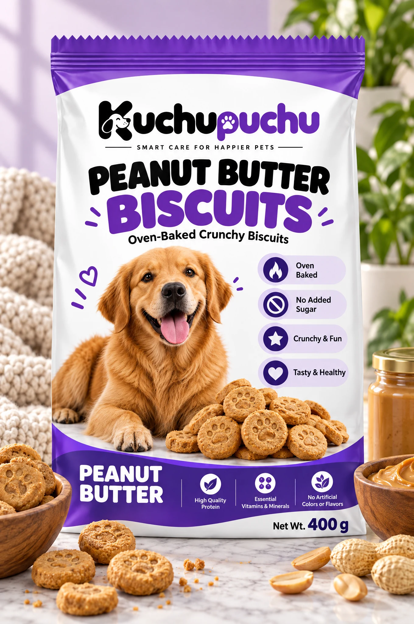 Kuchupuchu Peanut Butter Biscuits - 400 g