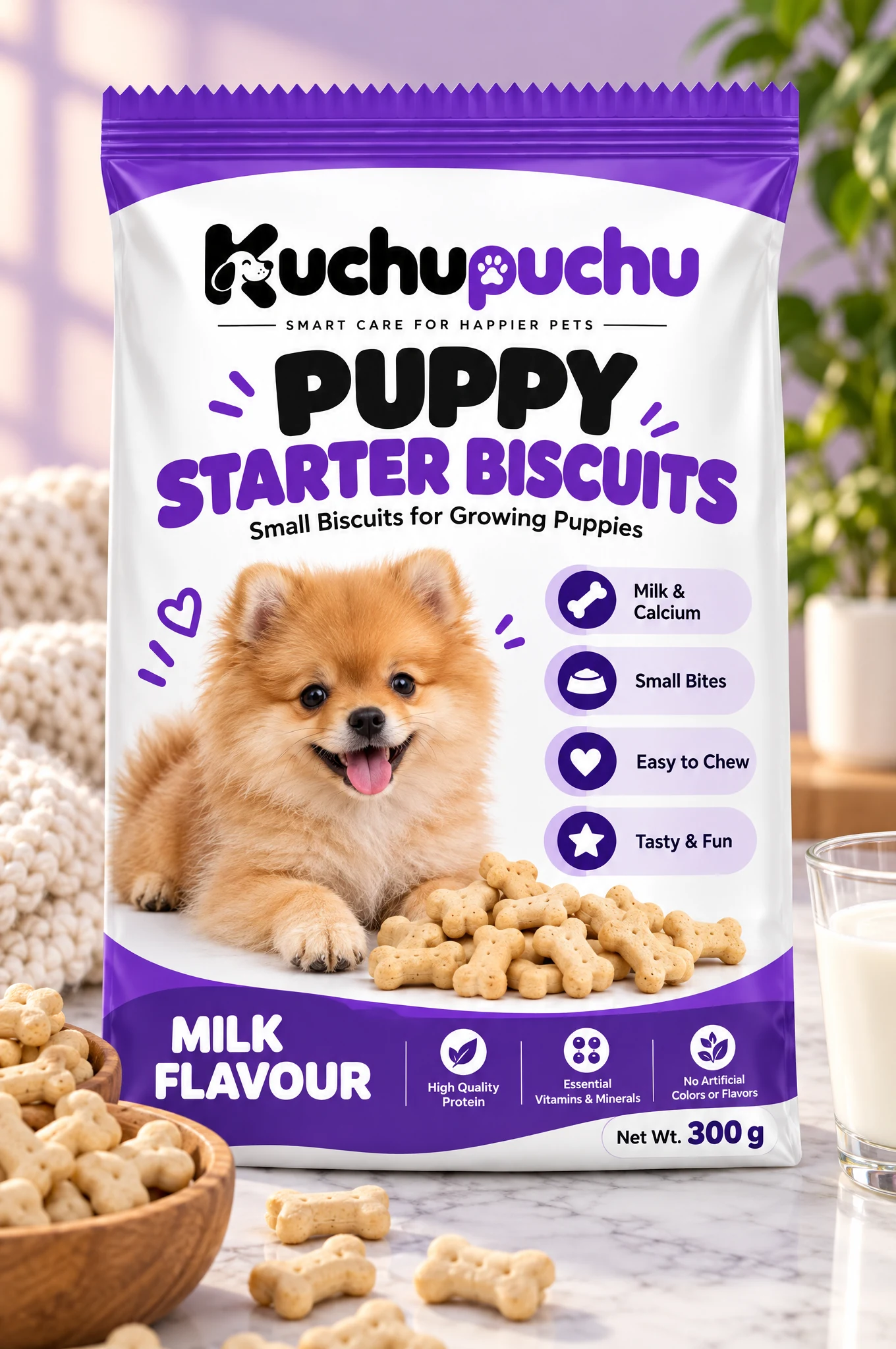 Kuchupuchu Puppy Starter Biscuits - 300 g