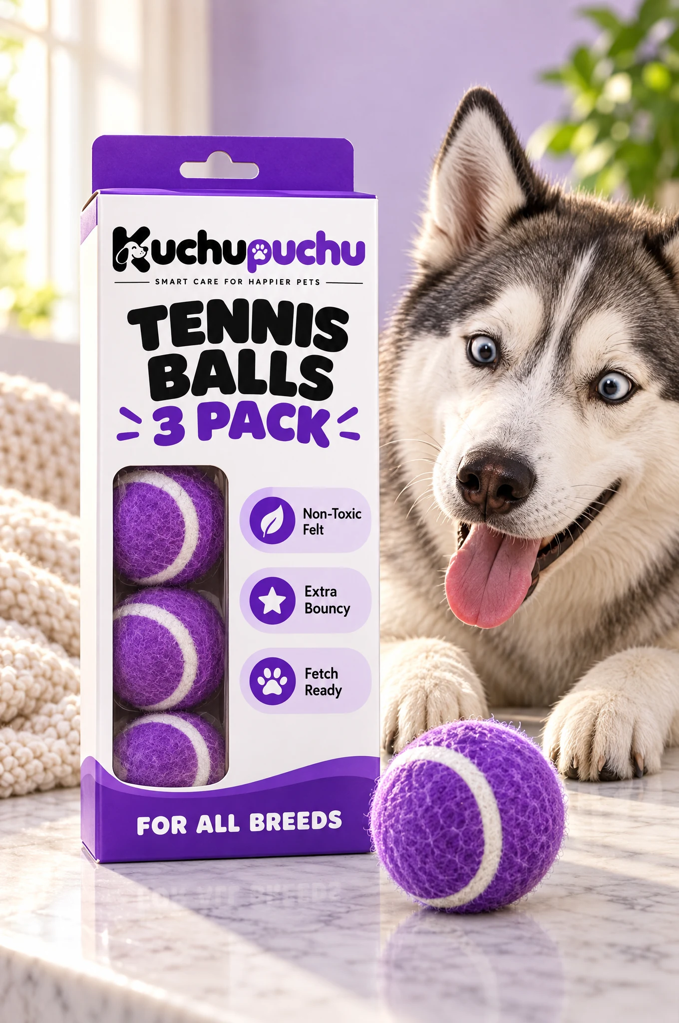 Kuchupuchu Tennis Balls 3 Pack